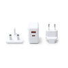 Carregador USB Dual em Plástico com Saída Rápida