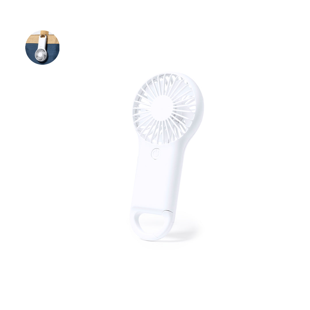Ventilador Portátil Dayane com Mosquetão Branco
