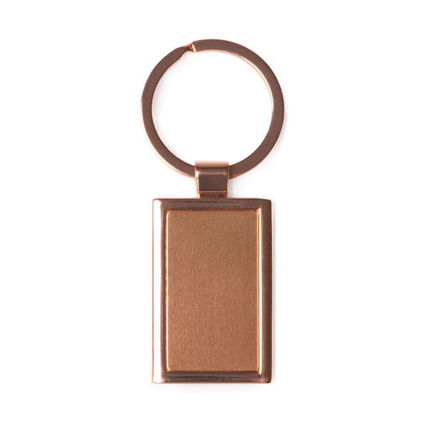 Chaveiro Metálico de Cobre com Design Retangular
