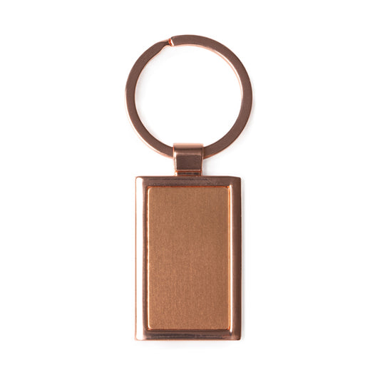 Chaveiro Metálico de Cobre com Design Retangular