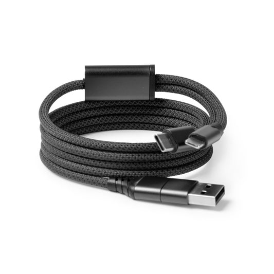 Cabo USB Trançado em Nylon com Conectores Duplos