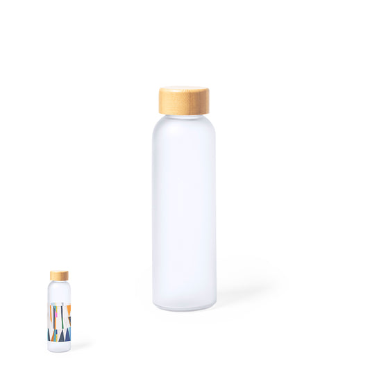 Garrafa Eco de Vidro 500ml com Tampa de Bambu