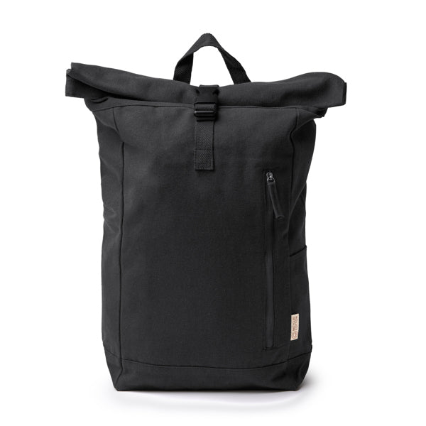 Mochila de Poliéster com Fecho para Laptop e Design Rolado
