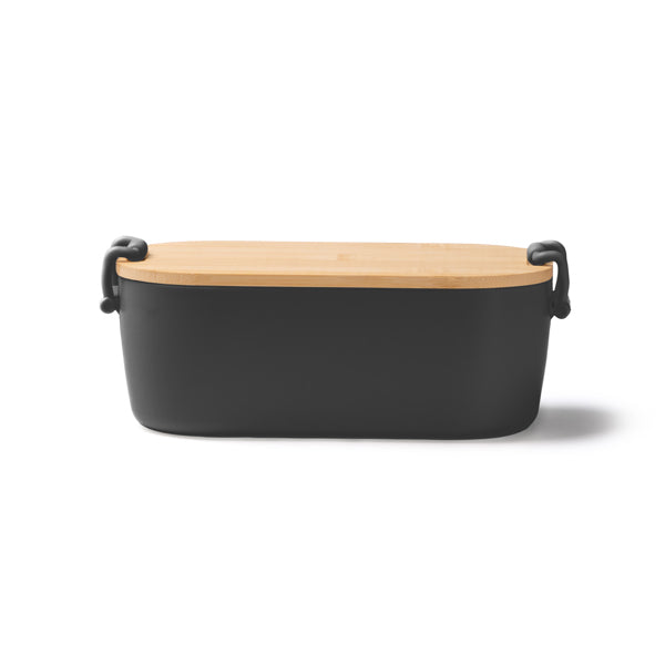 Caixa Térmica em Silicone com Tampa de Bambu