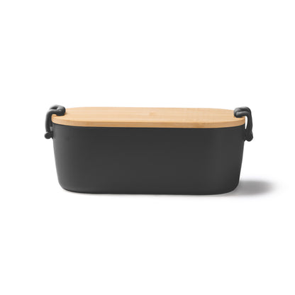 Caixa Térmica em Silicone com Tampa de Bambu