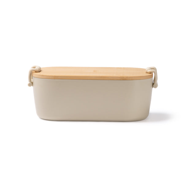 Caixa Térmica em Silicone com Tampa de Bambu