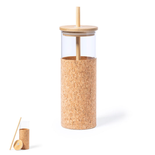 Bidão Nature 500ml em Vidro Borosilicato com Tampa Bambu
