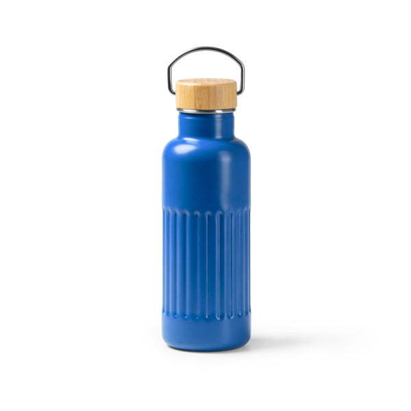 Garrafa de Água em Aço Inoxidável 500ml com Tampa de Bambu