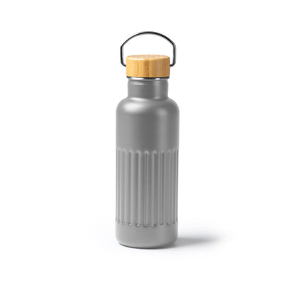 Garrafa de Água em Aço Inoxidável 500ml com Tampa de Bambu