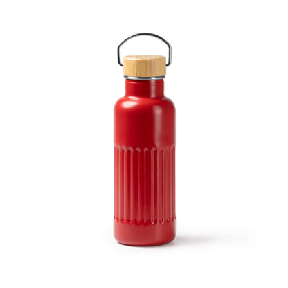 Garrafa de Água em Aço Inoxidável 500ml com Tampa de Bambu
