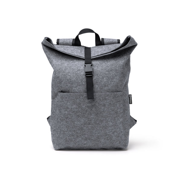 Mochila de Lã Sintética com Fecho Rolô e Compartimento para Laptop