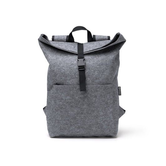 Mochila de Lã Sintética com Fecho Rolô e Compartimento para Laptop