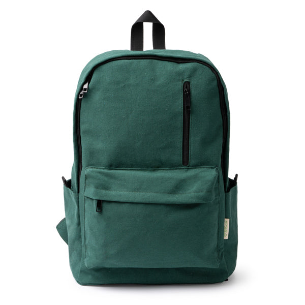 Mochila de Poliéster com Zíper e Bolsos Laterais