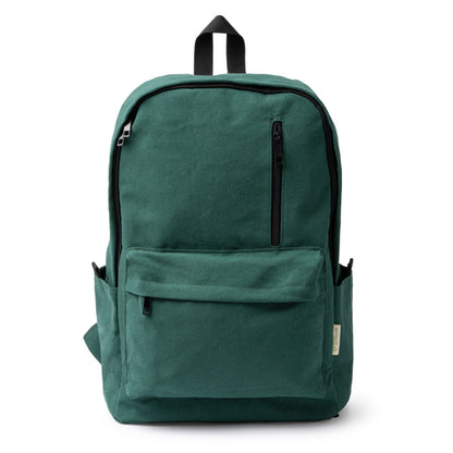 Mochila de Poliéster com Zíper e Bolsos Laterais