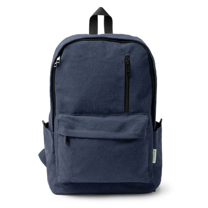 Mochila de Poliéster com Zíper e Bolsos Laterais