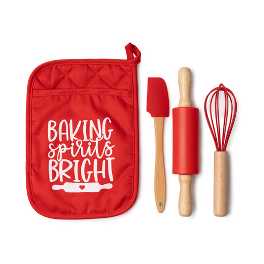 Conjunto de Utensílios de Cozinha em Silicone e Madeira
