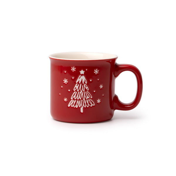 Caneca de Cerâmica Vermelha 350ml com Design Natalício