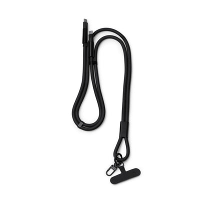 Cordão de Segurança em Poliéster Branco com Clip
