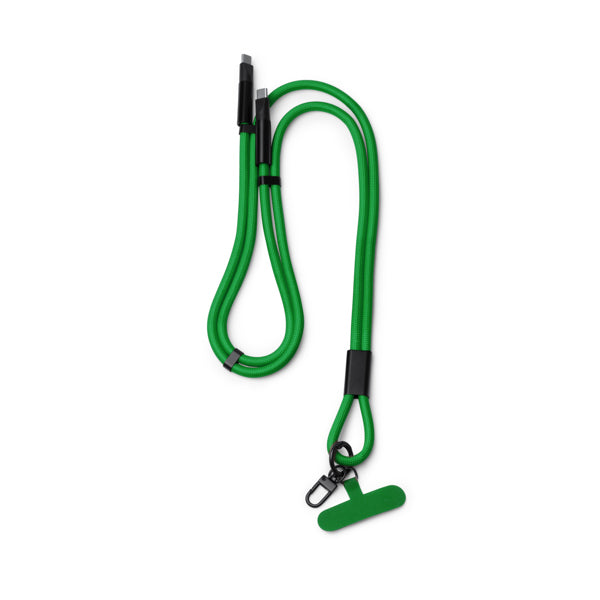 Cordão de Segurança em Poliéster Branco com Clip