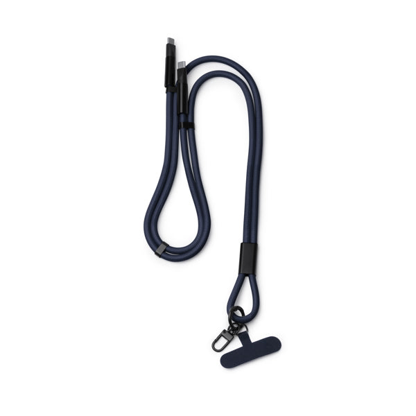 Cordão de Segurança em Poliéster Branco com Clip
