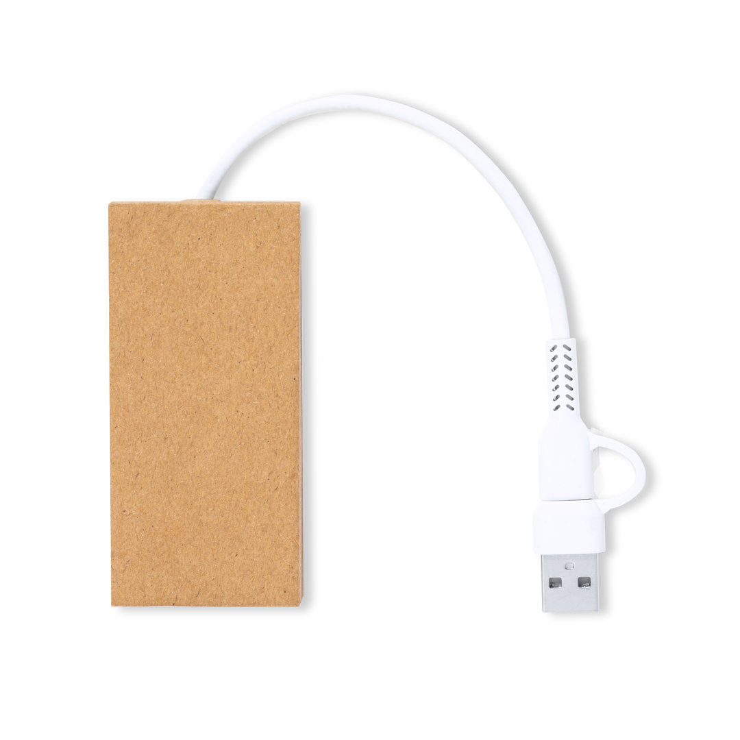 Hasgar - Hub USB 2.0 em Cartão Reciclado com USB Tipo C