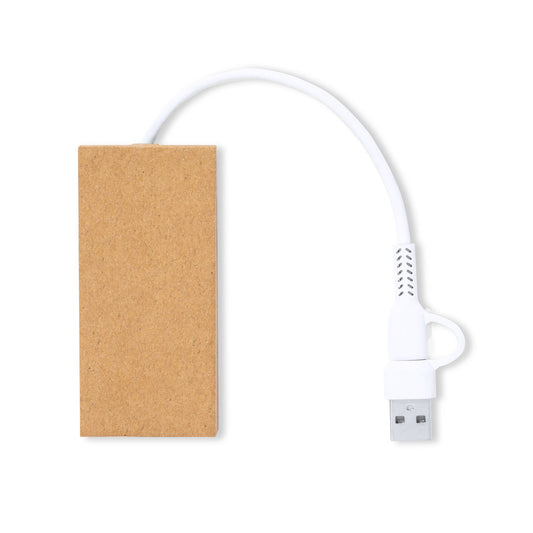 Hasgar - Hub USB 2.0 em Cartão Reciclado com USB Tipo C