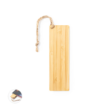 Marca Páginas Ecológico de Bambu com Cordão de Juta