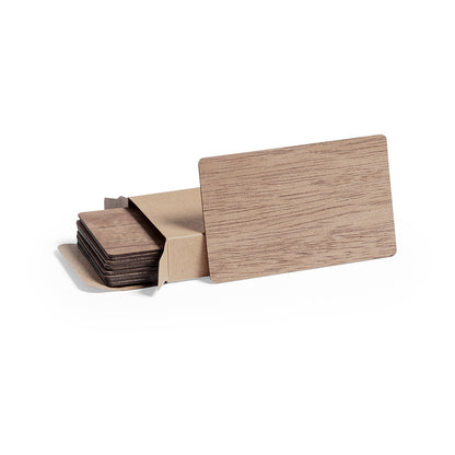 Conjunto de 10 Cartões de Madeira Natural