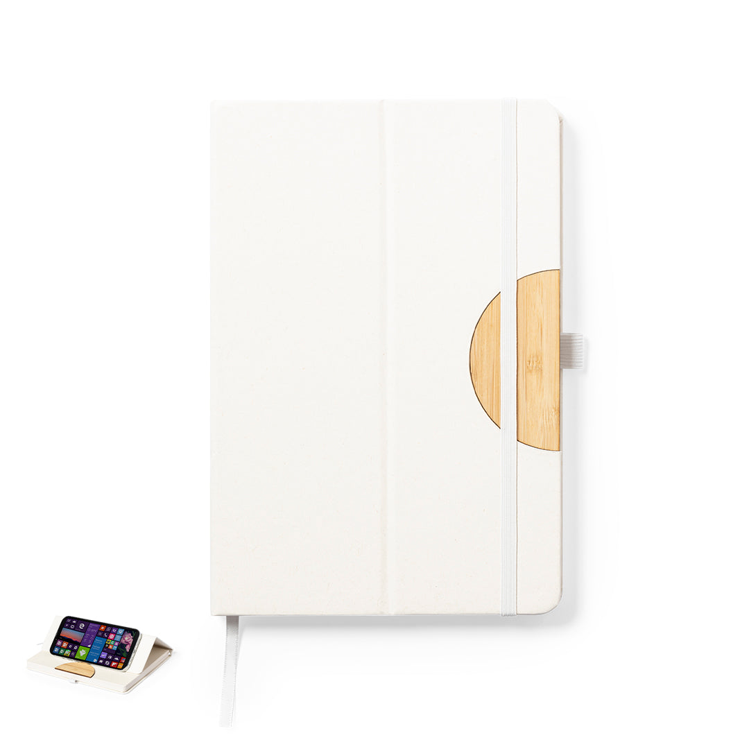 Libreta Nature com Suporte para Smartphone e Cartão Reciclado