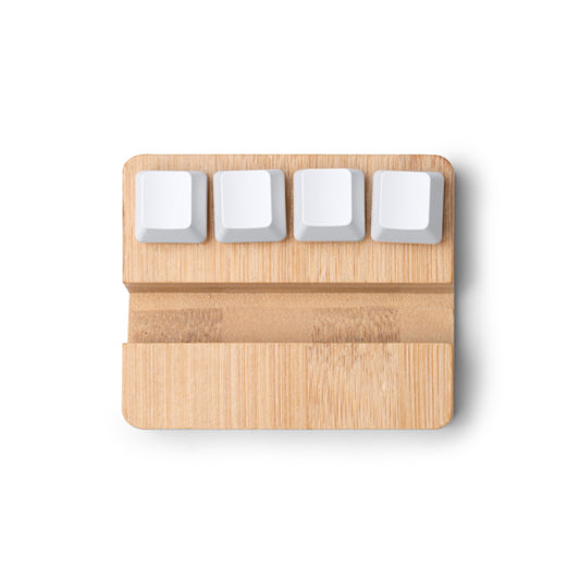 Suporte de Teclado em Bambu com Teclas Brancas