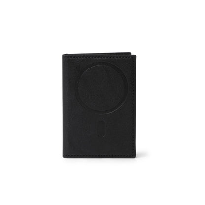 Carteira em Couro Preto com Design Minimalista