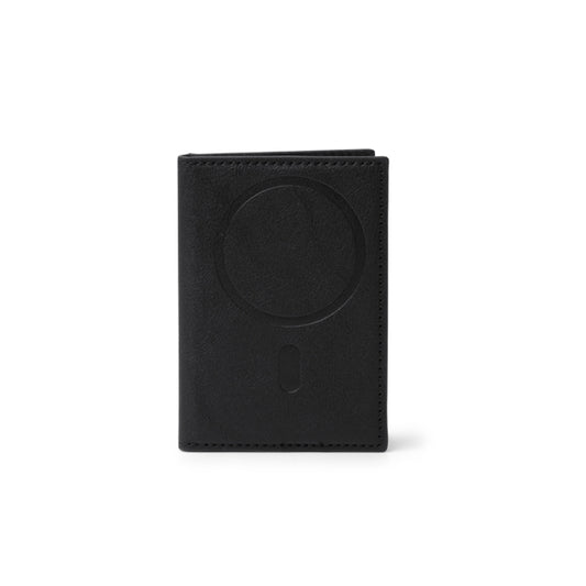 Carteira em Couro Preto com Design Minimalista