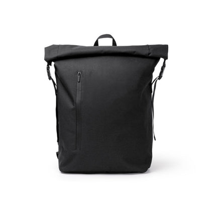 Mochila de Poliéster com Fecho Rolô e Compartimento para Laptop