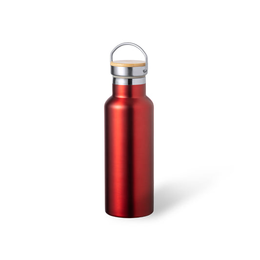 Garrafa Térmica Inox 500 ml com Tampa de Bambu