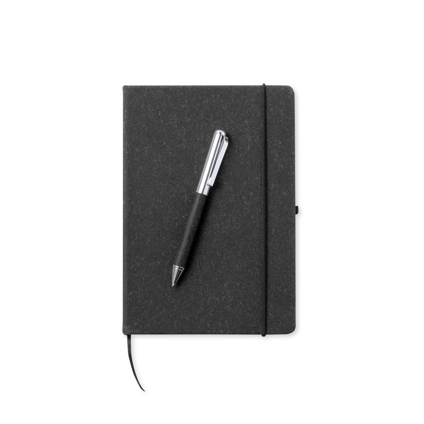 Conjunto Elegante de Bloco de Notas e Caneta em Couro Reciclado