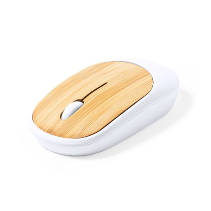 Ratão Óptico Sem Fios com Design Ergonómico e Bambu