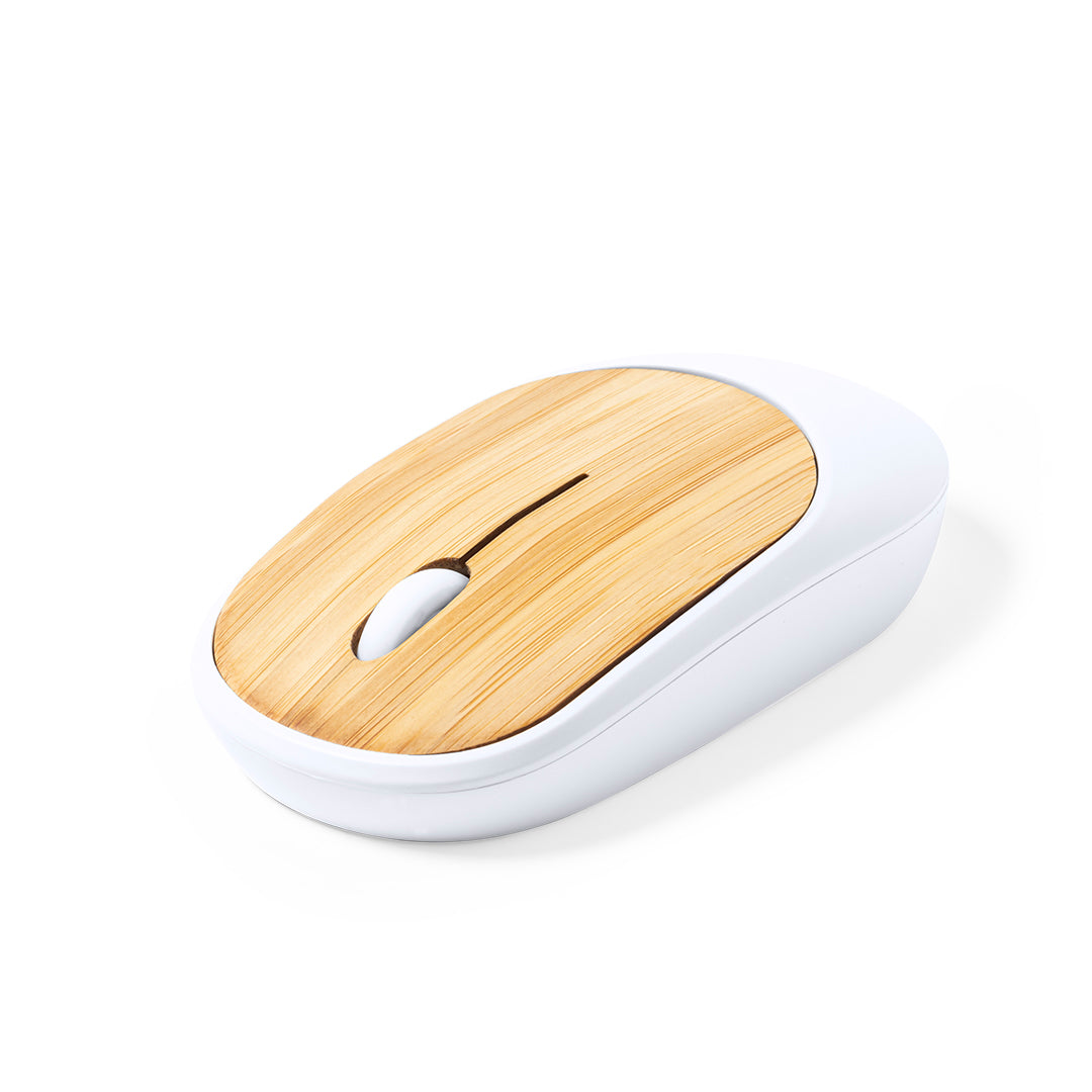 Ratão Óptico Sem Fios com Design Ergonómico e Bambu