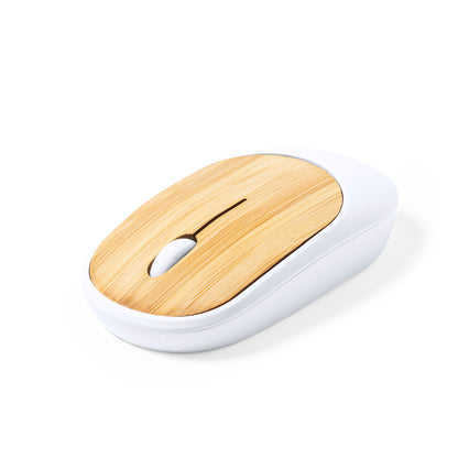 Ratão Óptico Sem Fios com Design Ergonómico e Bambu