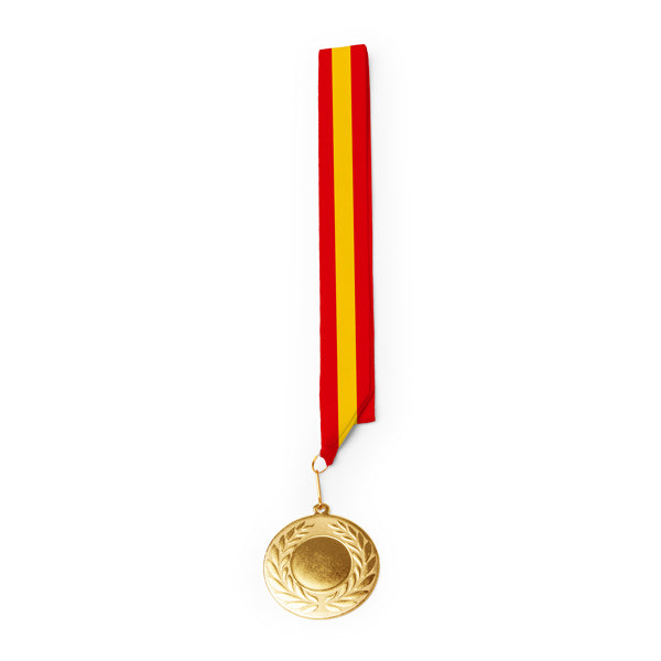 Medalha de Ouro em Metal com Fita Branca