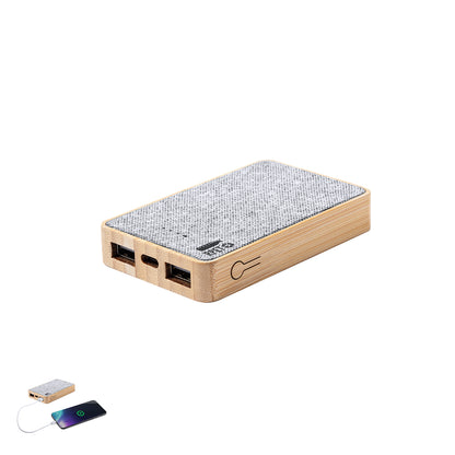 Bralty Power Bank 5000mAh Ecológico em Bambu