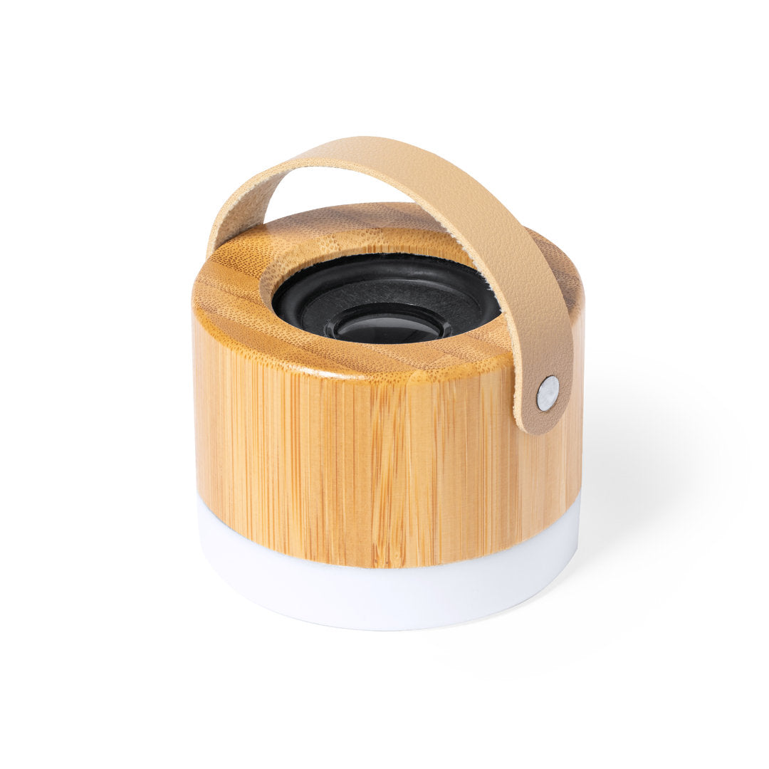 Altifalante Bluetooth Compacto em Bambu com LED