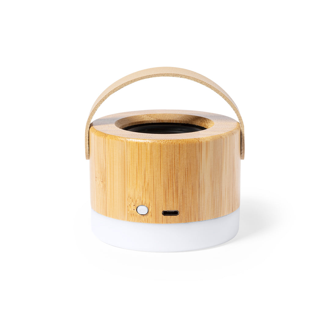 Altifalante Bluetooth Compacto em Bambu com LED