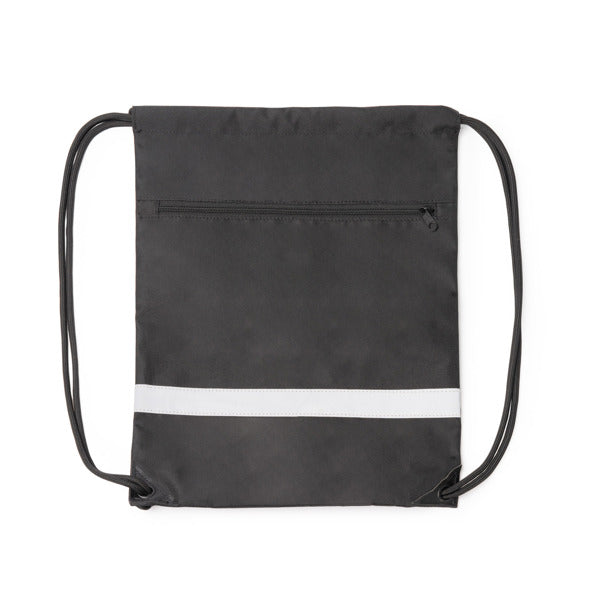 Mochila de Poliéster com Cordão e Bolso Frontal