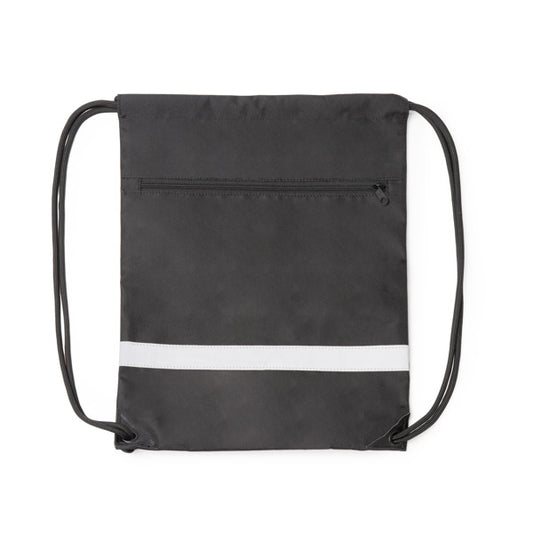 Mochila de Poliéster com Cordão e Bolso Frontal