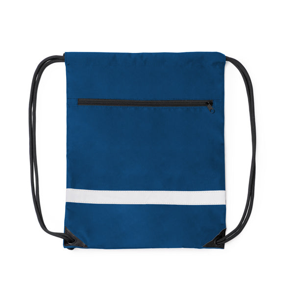 Mochila de Poliéster com Cordão e Bolso Frontal