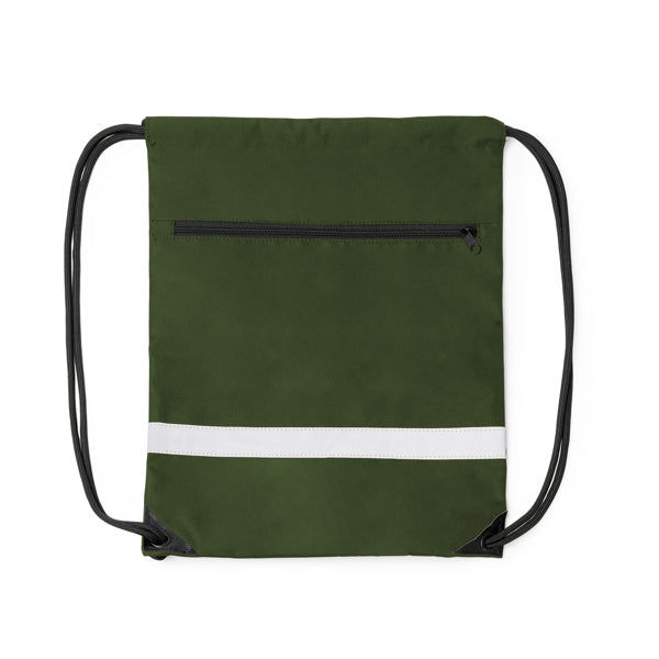 Mochila de Poliéster com Cordão e Bolso Frontal