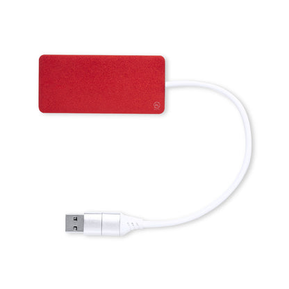 Hub USB 2.0 em Alumínio Reciclado com USB-C