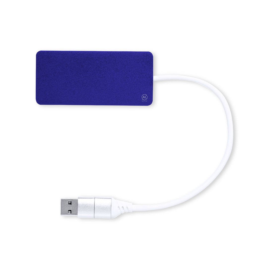 Hub USB 2.0 em Alumínio Reciclado com USB-C