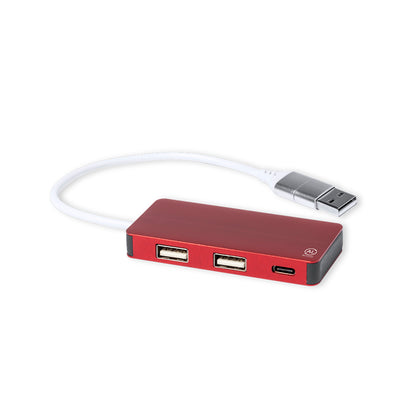 Hub USB 2.0 em Alumínio Reciclado com USB-C