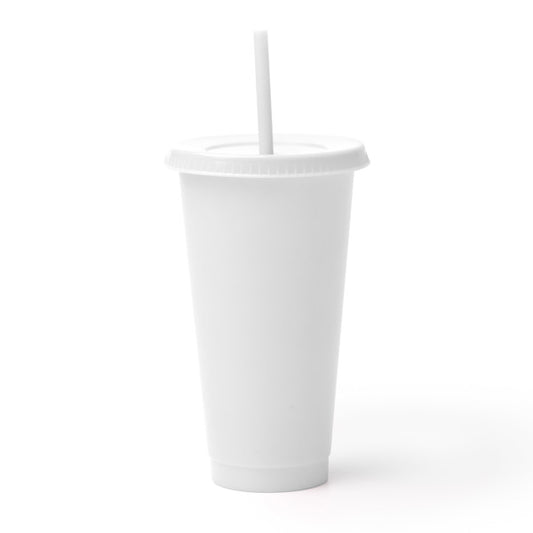 Copo de Plástico com Tampa e Canudo 710ml